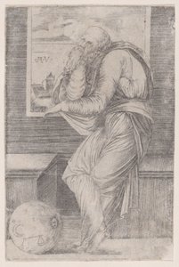 Filosoof Zittend bij een Raam door Agostino Veneziano
