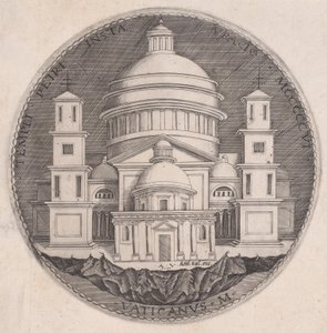 Sint-Pietersbasiliek, gedateerd 1517 door Agostino Veneziano
