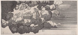 Het nieuws gebracht naar Olympus, gedateerd 1516 door Agostino Veneziano