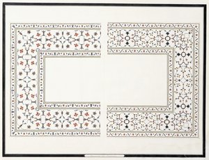 Voorbeelden van de mozaïeken, uit het graf van de keizer, c. 1815 door Agra School