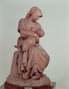Boerin die een Baby Voedt, 1873 (terracotta)