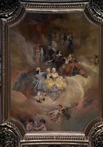 Dans door de eeuwen heen van het plafond van de balzaal