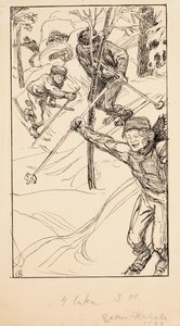 De broers aan het skiën door Akseli Gallen-Kallela