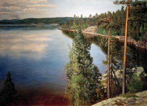 Landschap in Ruovesi door Akseli Valdemar Gallen Kallela