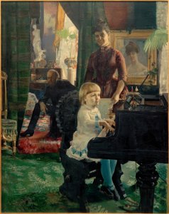 Portret van de familie van de wiskundige E.R. Neovius door Akseli Valdemar Gallen Kallela