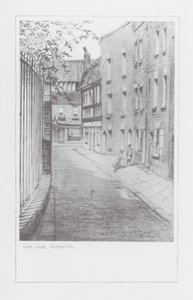 Lanes in Londen: Cock Lane, Shoreditch (litho) door Alan Stapleton