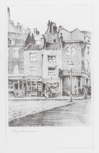 Londen Lanes: Drury Lane Corner (litho) door Alan Stapleton