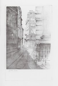 Londense lanen: Gutter Lane (litho)