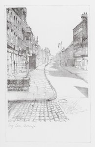 Lanes in Londen: Long Lane, Borough (litho) door Alan Stapleton