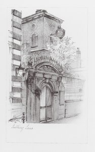 Londense lanen: Seething Lane (litho)