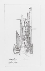 Londense straten: Strand Lane (litho)