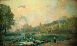 Langs de Seine door Albert Charles Lebourg