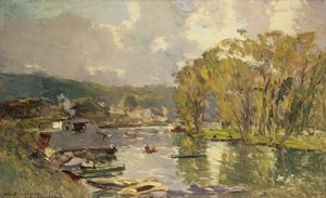 Langs de Seine bij Meudon, ca. 1893 door Albert Charles Lebourg