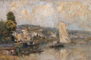 De Seine bij La Bouille, nabij Rouen door Albert Charles Lebourg
