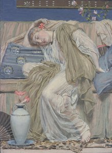 Een slapend meisje door Albert Joseph Moore