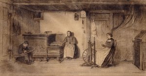 In de Boerderij Salon door Albert Anker