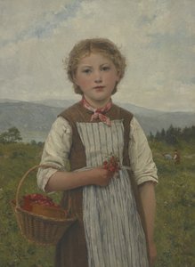 La Mariette aux fraises door Albert Anker