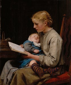 Rose en Bertha Gugger, 1883 door Albert Anker