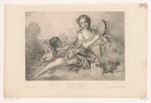 Muse Erato met putto en tamboerijn