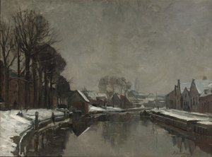Een Belgische stad in de winter, 1912 door Albert Baertsoen