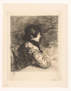 Portret van Charlotte Besnard door Albert Besnard (signed by artist)