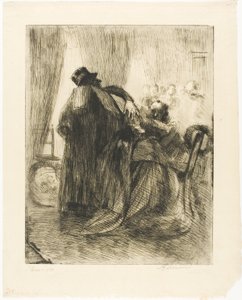 Rouwverwerking, plaat vijf van Woman door Albert Besnard