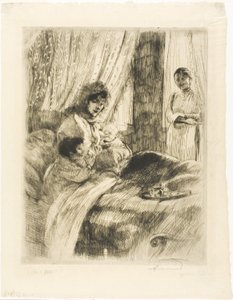 Ontbijt, bord vier van Vrouw door Albert Besnard