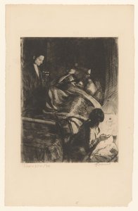 Vrouw in het kraambed door Albert Besnard
