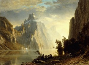 Een meer in de Sierra Nevada door Albert Bierstadt