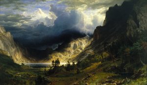Een storm in de Rocky Mountains, Mt. Rosalie door Albert Bierstadt