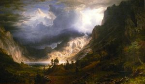 Een storm in de Rocky Mountains, Mt. Rosalie door Albert Bierstadt