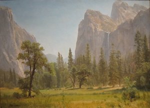 Bridal Veil watervallen, Yosemite Valley, Californië door Albert Bierstadt