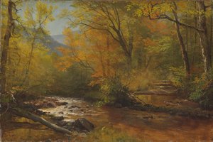Beek in het bos door Albert Bierstadt