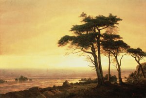 Kust van Californië door Albert Bierstadt