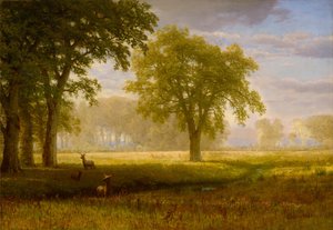 Eland in Oak Grove (Tuolumne Meadows) door Albert Bierstadt