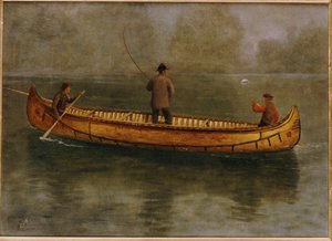 Vissen vanuit een Kano door Albert Bierstadt