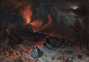 De Vesuvius bij Middernacht door Albert Bierstadt