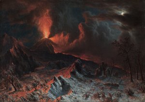 De Vesuvius om middernacht door Albert Bierstadt