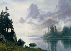 Berg uit de Mist door Albert Bierstadt