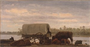 Middagpauze aan de Platte door Albert Bierstadt