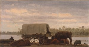 Nooning on the Platte, ca. 1859 (olieverf op papier gemonteerd op doek) door Albert Bierstadt