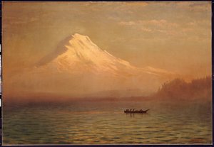 Zonsopgang op Mount Tacoma door Albert Bierstadt