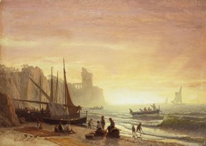 De vissersvloot, 1862 door Albert Bierstadt