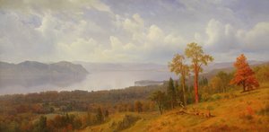 Uitzicht op de Hudson over de Tappen Zee richting Hook Mountain, 1866