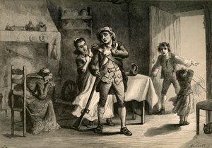 Een Minuteman bereidt zich voor op oorlog, 1877