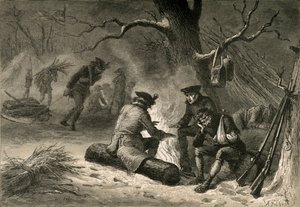 De Amerikaanse troepen in Valley Forge, 1877