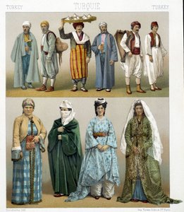 19e-eeuwse Turkse kostuums. Illustratie in 