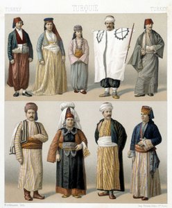 19e-eeuwse Turkse kostuums. Illustratie in 