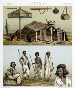 Kamp en traditionele kleding uit Nubië. Illustratie in 