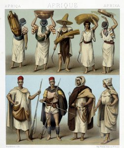 Kostuums van Algerije en Tunesië. Illustratie in 